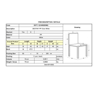 DESTINY PP Chair White