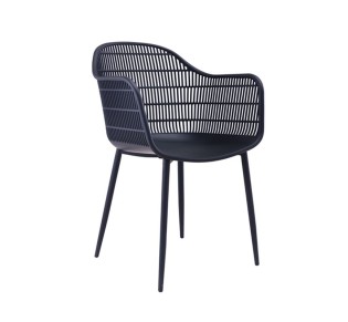 BERRY Armchair / Metal Black - PP & UV Black