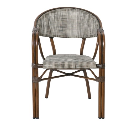 VEGERA Armchair Alu Walnut/Textilene Beige