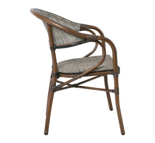 VEGERA Armchair Alu Walnut/Textilene Beige