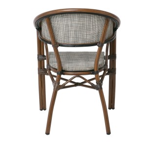 VEGERA Armchair Alu Walnut/Textilene Beige