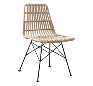 SALSA Chair Metal Black / Wicker Natural