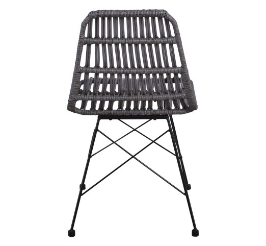 SALSA Chair Steel Black/Wicker Grey