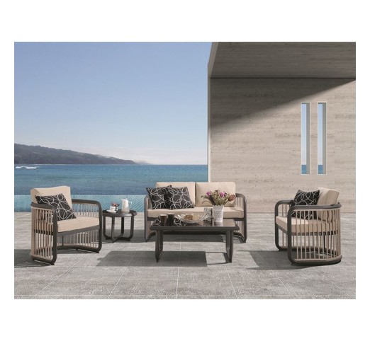 CITY Living Set Σαλόνι Καθιστικό Κήπου - Βεράντας Alu Ανθρακί - Μπεζ