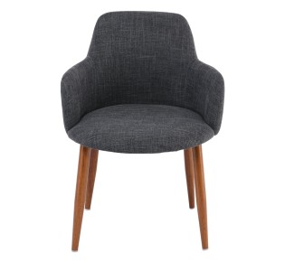 SOUL Armchair Walnut Color Metal/Grey Fabric