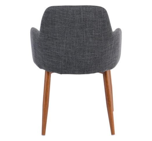SOUL Armchair Walnut Color Metal/Grey Fabric