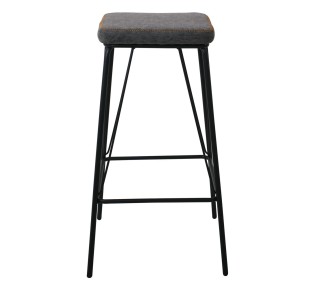 PANTON Σκαμπό BAR, Μέταλλο Βαφή Μαύρο, PU Απόχρωση Vintage Grey