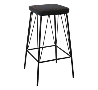 PANTON Bar Stool Black Metal/Pu Vintage Black 2