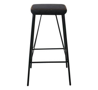 PANTON Σκαμπό BAR, Μέταλλο Βαφή Μαύρο, PU Απόχρωση Vintage Black