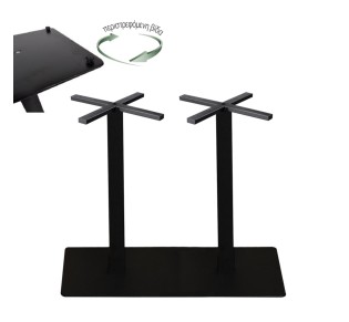 PRATO-R Βάση Τραπεζιού 90x45cm Μακρόστενη με ρεγουλατόρο H.73 cm Μέταλλο Βαφή Μαύρο/ 30,50kg 2