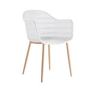 BERRY Armchair / Metal Natural - PP & UV White