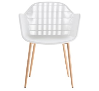BERRY Armchair / Metal Natural - PP & UV White