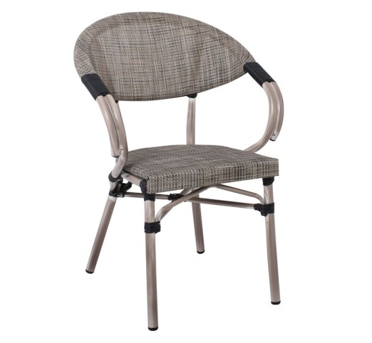 COSTA Armchair Alu Antique Grey/Textilene Beige