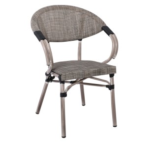 COSTA Armchair Alu Antique Grey/Textilene Beige 2