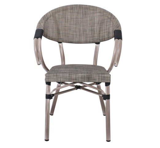 COSTA Armchair Alu Antique Grey/Textilene Beige