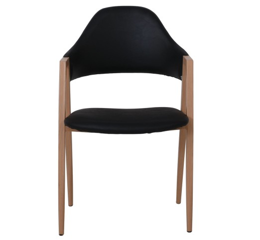 DELTA Armchair / Metal Natural - PU Black