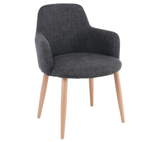 SOUL Armchair Natural Color Metal/Grey Fabric