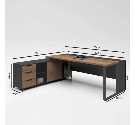 PROLINE Desk 160x160cm Wild Oak/Black
