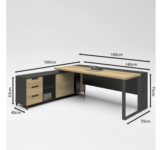 PROJECT Desk 160x160cm Sonoma/Grey