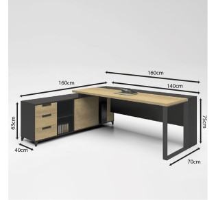 PROJECT Desk 160x160cm Sonoma/Grey