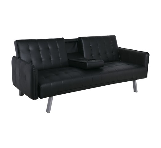 WELLS Sofa - Bed / Black PU