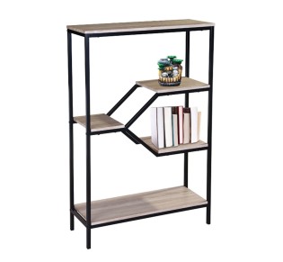 BOOKCASE 80x30x120 Metal Black/Sonoma 2