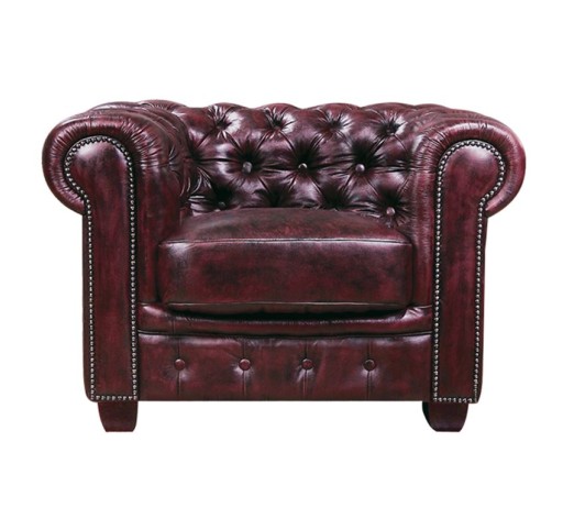 CHESTERFIELD Birmingham Πολυθρόνα Σαλονιού Καθιστικού / Δέρμα Antique Red