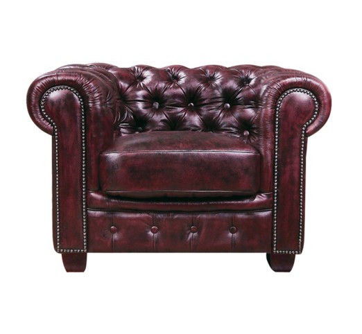 CHESTERFIELD Birmingham Armchair / Leather Antique Red