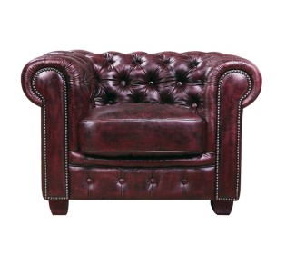 CHESTERFIELD Birmingham Armchair / Leather Antique Red