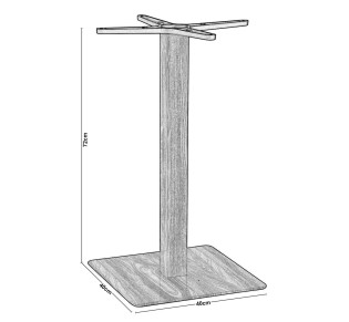 PRATO 40x40cm Steel Base H72cm Natural Wood Effect