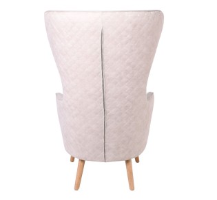 DOVELA Armchair Quilted Fabric Ecru