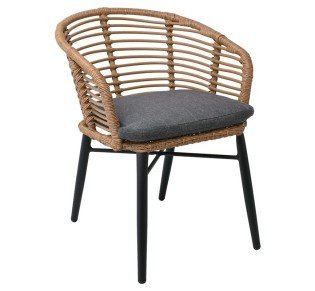 SALSA Alu STACK Πολυθρόνα Μαύρο - Wicker Φυσικό