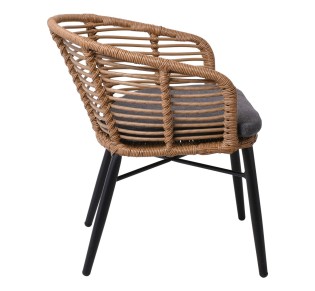 SALSA Alu STACK Πολυθρόνα Μαύρο - Wicker Φυσικό