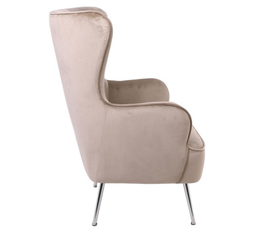 CROMA Armchair Fabric Light Brown Velure