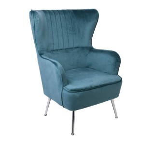 CROMA Armchair Fabric Blue Velure