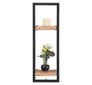 LIZARD Frame Ράφι Μέταλλο Βαφή Μαύρο, Ξύλο Ακακία Φυσικό 2