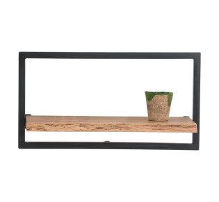 LIZARD Frame Ράφι Μέταλλο Βαφή Μαύρο / Ξύλο Ακακία Φυσικό