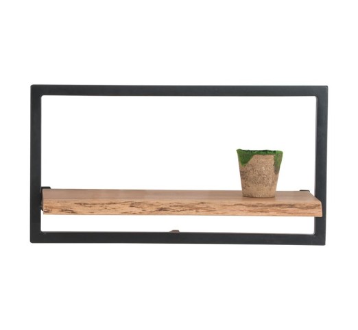 LIZARD Frame Ράφι Μέταλλο Βαφή Μαύρο / Ξύλο Ακακία Φυσικό