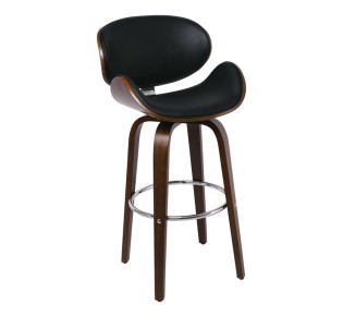 GOMEZ Bar Stool Walnut/Pu Black