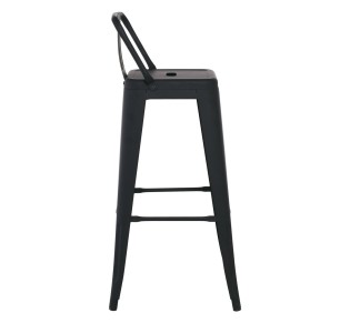 RELIX Bar Stool w/Back Metal Black Matte