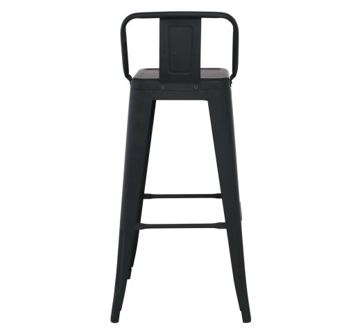 RELIX Bar Stool w/Back Metal Black Matte
