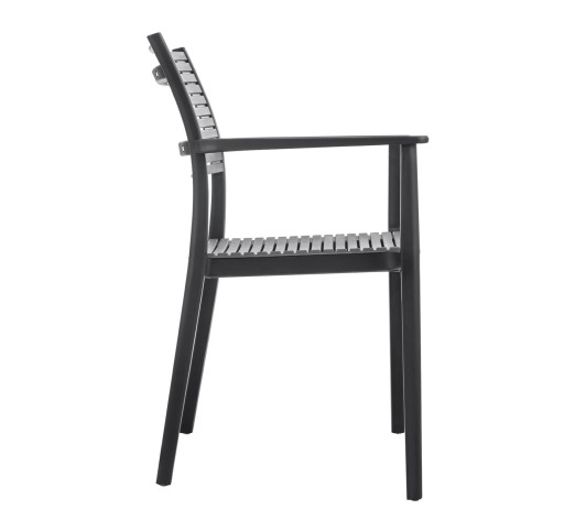 AKRON Armchair PP-UV Black/Grey