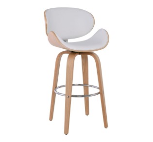 GOMEZ Bar Stool Natural/Pu White 2