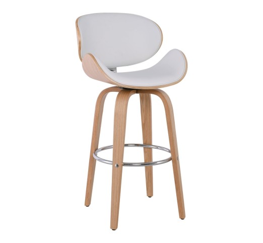 GOMEZ Bar Stool Natural/Pu White