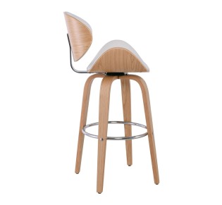 GOMEZ Bar Stool Natural/Pu White