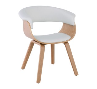 HERMAN Armchair Natural/Pu White