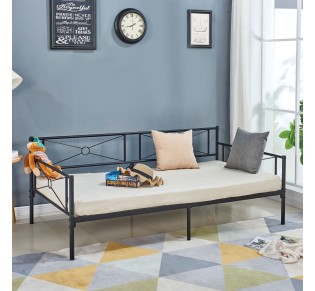 QUEEN Daybed Κρεβάτι Μέταλλο Βαφή Μαύρο 2