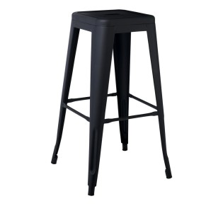 RELIX Σκαμπό Bar Στοιβαζόμενο / Μέταλλο Βαφή Μαύρο Extra Matte 2