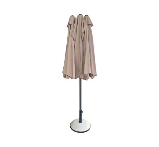 UMBRELLA Oval 270x450cm Steel Anthracite/Fabric Beige