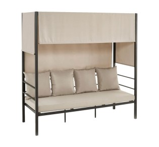 SKY Lounge Day Bed Steel Anthracite/Fabric Cream